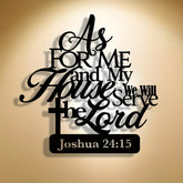 Joshua 24:15 Bible Verse Metal Wall Decor: As for Me and My House