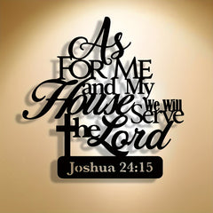 Joshua 24:15 Bible Verse Metal Wall Decor: As for Me and My House