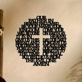 Artful Scripture Metal Wall Decor: Lord's Prayer Cross with Verse Art Design