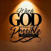 With God All Things Are Possible Metal Wall Decor for Faithful Homes