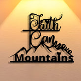 Faith & Mountains Metal Wall Decor: Timeless Belief for Devotional Spaces