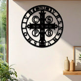 Artistic St. Benedict Cross Metal Wall Decor: Stylish Faith for Home Walls