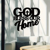 God Bless Our Home Metal Wall Art: Stylish Faith Token for Home Decor