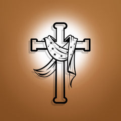 Star-Scarf Cross Metal Wall Decor: Gentle Companion of Divine Grace