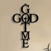 Cross & GOD TIME Metal Decor: Quiet Reminder of His Presence