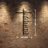 Biblical Verse Cross Metal Wall Decor: Daily Faith Reminder