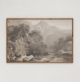 Neutral Creek | Framed Wooden Art - Horizontal