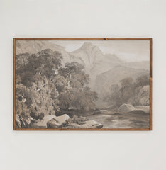 Neutral Creek | Framed Wooden Art - Horizontal