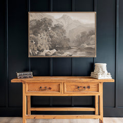 Neutral Creek | Framed Wooden Art - Horizontal