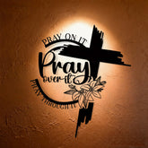 Modern Style Pray Over It Quote Inspirational Metal Wall Decor