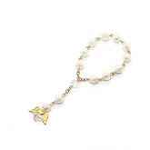 Angel Wing Rosary Bracelet – Rose Heart Beads for Baptism & Wedding