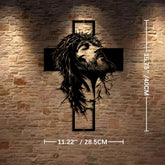 Crown of Thorns Jesus Cross Metal Wall Decor: Heartfelt Faith Statement