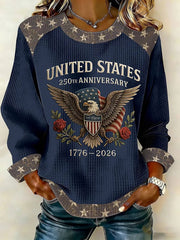Women's Vintage America 250th Anniversary Print Casual Sweatshirt