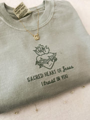 Embroidered Sacred Heart of Jesus Sweatshirt