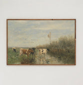 Cows Crossing | Framed Wooden Art - Horizontal