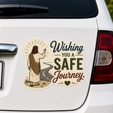 Wishing You A Safe Journey, Adhesive-Free Magnetic Design, Suitable for Car Doors & Trunks