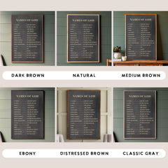 Names Of God | Framed Wooden Art