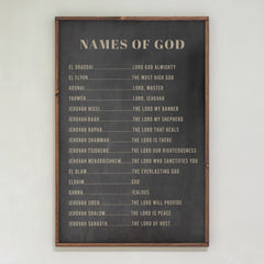 Names Of God | Framed Wooden Art