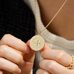 Cross Crown of Thorns Medallion Necklace