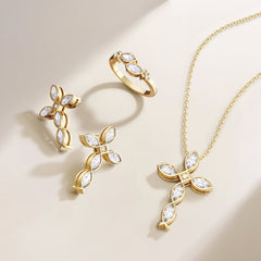 Sacred Jesus Fish Cross Earrings