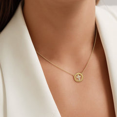 Devout Round Cross Symbol Necklace