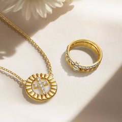 Devout Round Cross Symbol Necklace