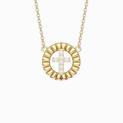 Devout Round Cross Symbol Necklace