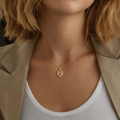 Horseshoe Four Leaf Clover Luck Charm Pendant