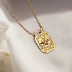 Personalized Cross Dove Celestial Protection Medallion Pendant Scapular Necklace