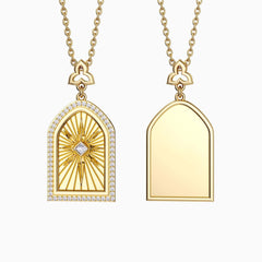 Customized Cross Medallion Pendant Engraved Necklace