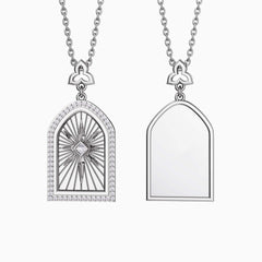 Customized Cross Medallion Pendant Engraved Necklace