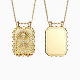 Personalized Cross Medallion Pendant Engraved Necklace