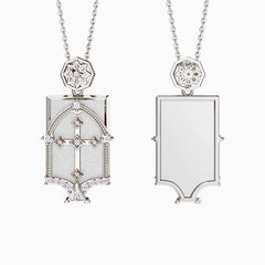 Personalized Cross Dome Engraved Necklace