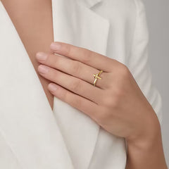 Minimalist Cross Symbol Ring