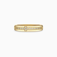 Cross Inset Band Ring