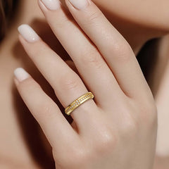 Cross Inset Band Ring