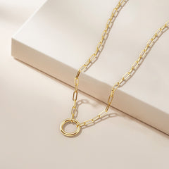 Paperclip Chain Charm Necklace