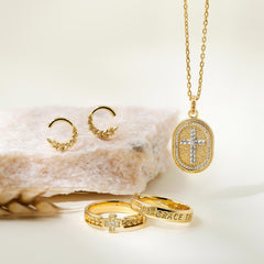 By Grace Through Faith Cross Statement Ring