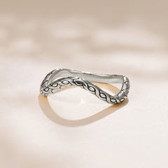 Personalized Pavé Wavy Enamel Stacking Ring