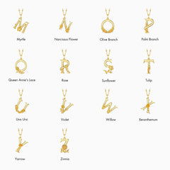 Blossom Letter A-Z Pendant Necklace