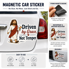 Don't Rush. Grace Is On The Way, Adhesive-Free Magnetic Design, Suitable for Car Doors & Trunks