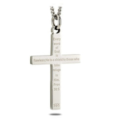 Patriotic Thin Blue Line Cross Necklace – Faith & Protection