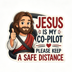 Jesus Is My Co-Pilot, Adhesive-Free Magnetic Design, Suitable for Car Doors & Trunks