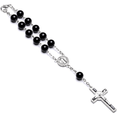 Handmade Beaded Cross Bracelet Pocket Rosary