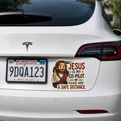 Jesus Is My Co-Pilot, Adhesive-Free Magnetic Design, Suitable for Car Doors & Trunks