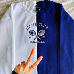 Embroidered Jesus Tennis Club Sweatshirt