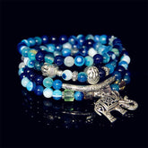 Faith Nova Natural Agate Elephant Buddha Hope Bracelet
