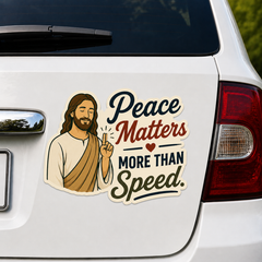 Peace Matters More Than Speed, Adhesive-Free Magnetic Design, Suitable for Car Doors & Trunks