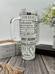 Just Jesus Tumbler With Handle 30oz