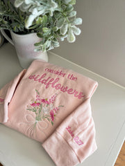 Embroidered Consider the Wildflowers Christian Sweatshirt